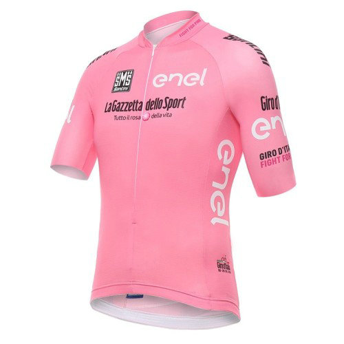 2017 Giro D'Italie Maglia Rosa Rose Maillot Cyclisme Manche Courte