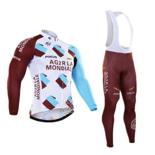 AG2R LA MONDIALE equipacion ciclismo maillot + culotte largo blanco