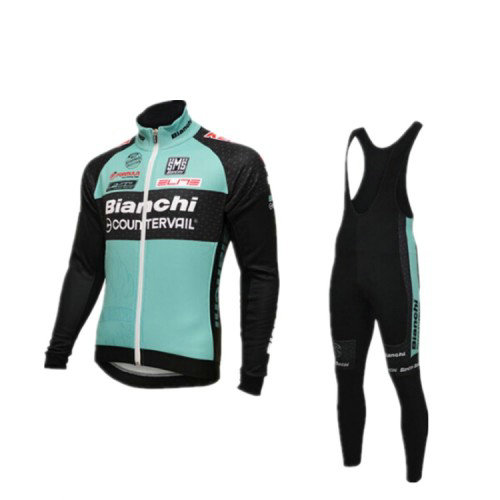 BIANCHI equipacion ciclismo maillot + culotte largo negro verde