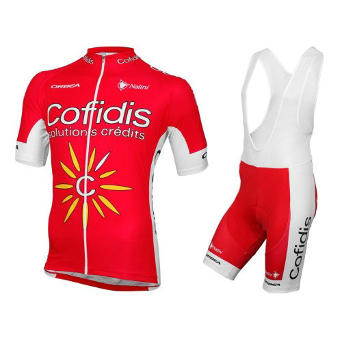Equipement 2017 Cofidis Equipe Tenue Maillot Cyclisme Courte + Cuissard à Bretelles