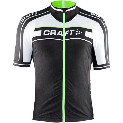 Maillot Cyclisme Manche Courte Craft Bike Grand Tour Noir-Blanc-vert 2016