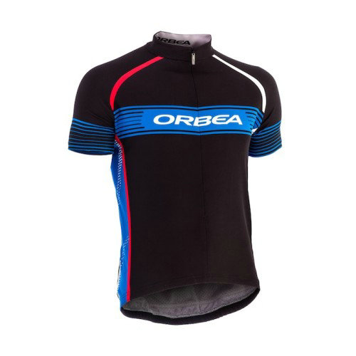 Maillot Cyclisme Manche Courte Orbea Noir-Bleu Stripe 2016