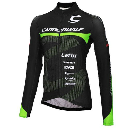 Maillot de Cyclisme Manche Longue Cannondale Factory Equipe Noir-vert 2016