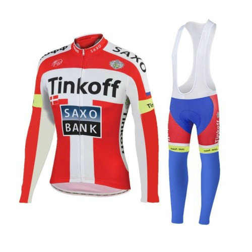 Tenue Maillot Cyclisme Longue + Collant à Bretelles TINKOFF SAXO BANK 5