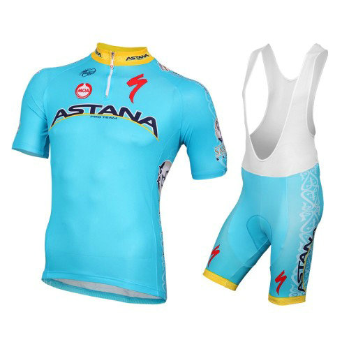 2016 Equipe Astana Tenue Maillot Cyclisme Courte + Cuissard à Bretelles