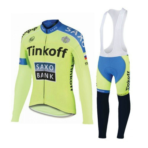 Tenue Maillot Cyclisme Longue + Collant à Bretelles TINKOFF SAXO BANK 7