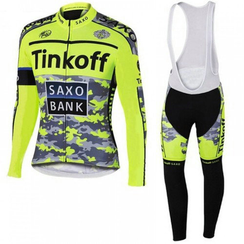 Tenue Maillot Cyclisme Longue + Collant à Bretelles TINKOFF SAXO BANK 8