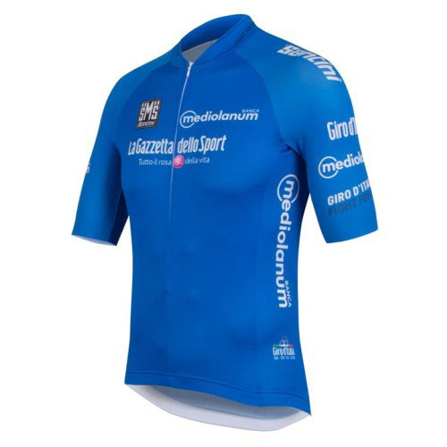 Maillot Cyclisme Manche Courte Giro D'Italie Maglia Azzurra Bleu 2017
