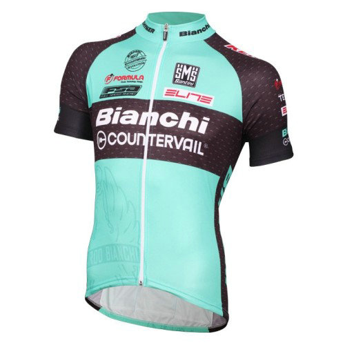 2017 Bianchi MTB vert Maillot Cyclisme Manche Courte