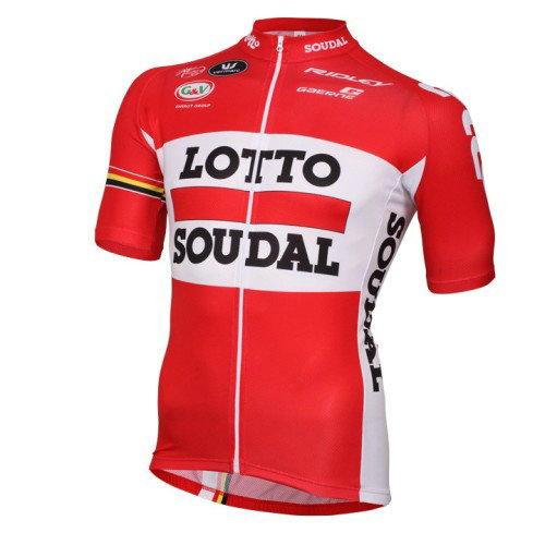 Maillot Cyclisme Manche Courte Lotto Soudal Rouge 2017