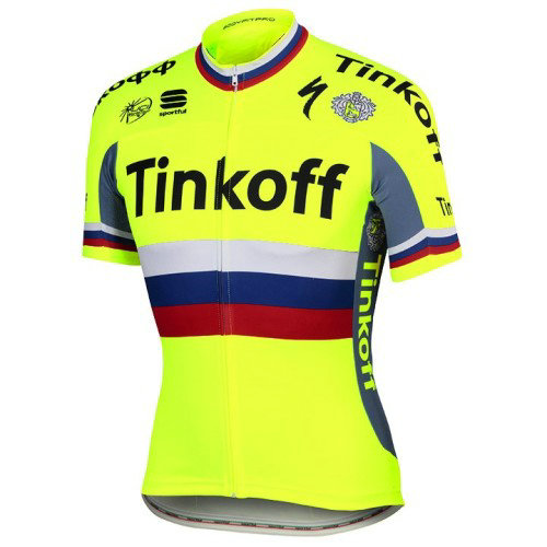 Maillot Cyclisme Manche Courte Tinkoff Russian Champion 2017