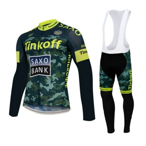 Tenue Maillot Cyclisme Longue + Collant à Bretelles TINKOFF SAXO BANK 4