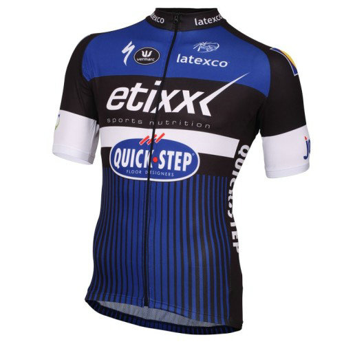 Maillot Cyclisme Manche Courte Etixx-Quick Step Bleu 2017