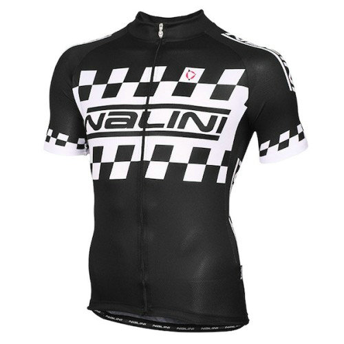 Maillot Cyclisme Manche Courte Nalini Noir-Blanc Racing-Flag 2016