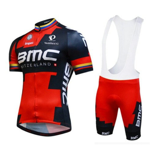 Tenue Maillot Cyclisme Courte + Cuissard à Bretelles BMC Racing Equipe 2016 2