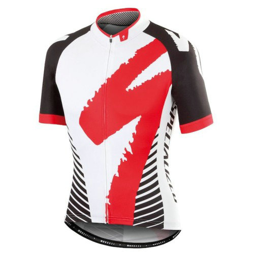 Maillot Cyclisme Manche Courte SPED Equipe LS Blanc-Rouge 2017