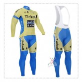 Acheter Nouveau TINKOFF SAXO BANK Tenue Maillot Cyclisme Longue + Collant à Bretelles 12 En Ligne