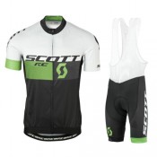 Boutique Equipement 2017 Scott RC Blanc-vert-Noir Tenue Maillot Cyclisme Courte + Cuissard à Bretelles En Ligne