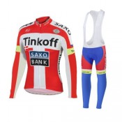 En ligne Tenue Maillot Cyclisme Longue + Collant à Bretelles TINKOFF SAXO BANK 5