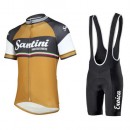 Equipement 2017 Santini Exclusive Oro Antico Tenue Maillot Cyclisme Courte + Cuissard à Bretelles Boutique