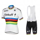 Equipement 2017 Tinkoff Race Equipe World Champion Tenue Maillot Cyclisme Courte + Cuissard à Bretelles Original