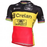 Maillot Cyclisme Manche Courte Equipe Crelan AA Drink Belgium Champion 2016 France Magasin