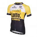 Maillot Cyclisme Manche Courte Lotto NL-Jumbo Jaune 2016 En Soldes