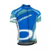 Maillot Cyclisme Manche Courte Orbea Bleu With vert Dot 2016 Ventes Privées