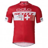 Promotions Maillot Cyclisme Manche Courte Scott ODLO Equipe Rouge 2017