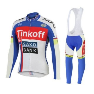 Solde Tenue Maillot Cyclisme Longue + Collant à Bretelles TINKOFF SAXO BANK 3