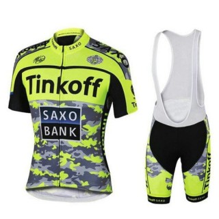 Tenue Maillot Cyclisme Courte + Cuissard à Bretelles Tinkoff Saxo Bank Paris Boutique